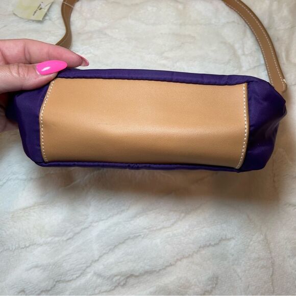 Etienne Aigner Purple and Tan Shoulder Bag - Picture 3 of 9
